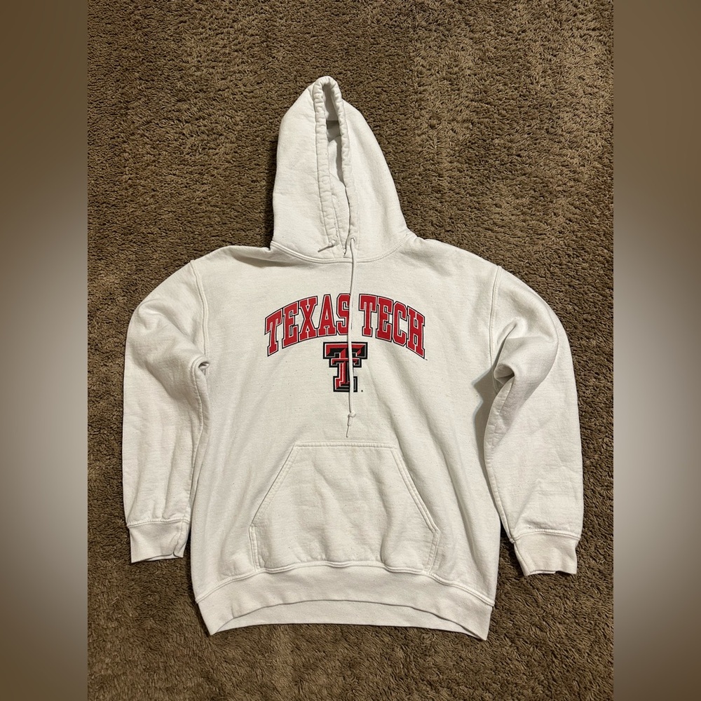 Vintage NCAA Texas Tech Red Raiders “triple white” hoodie 00s size medium